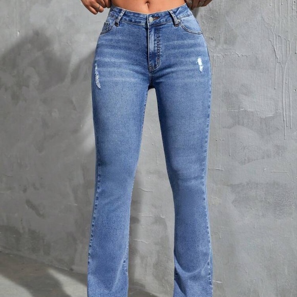 Spring Ripped Flare Leg Jeans - Picture 2 of 5